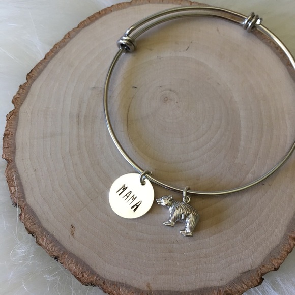 Stainless Steel Silver Colored Mama Bear Bracelet - Picture 4 of 4